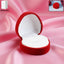 Heart-shaped velvet jewellery ring box in elegant red velvet exterior