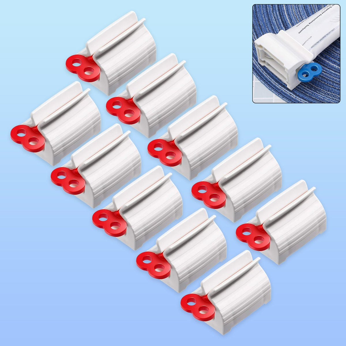 10-piece plastic tube squeezer set to save toothpaste and creams Main image