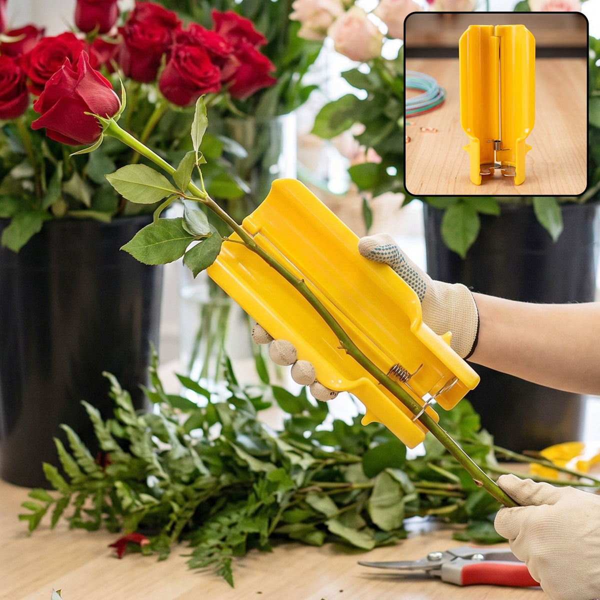 Rose thorn stripper tool, plastic flower stem leaf remover for florists (1 pc) Main image