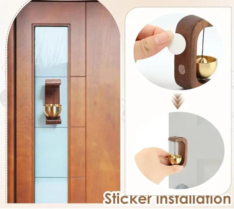 Wooden Door Bell – Handcrafted Hanging Chime with Metal Bell for Home Entrance Décor