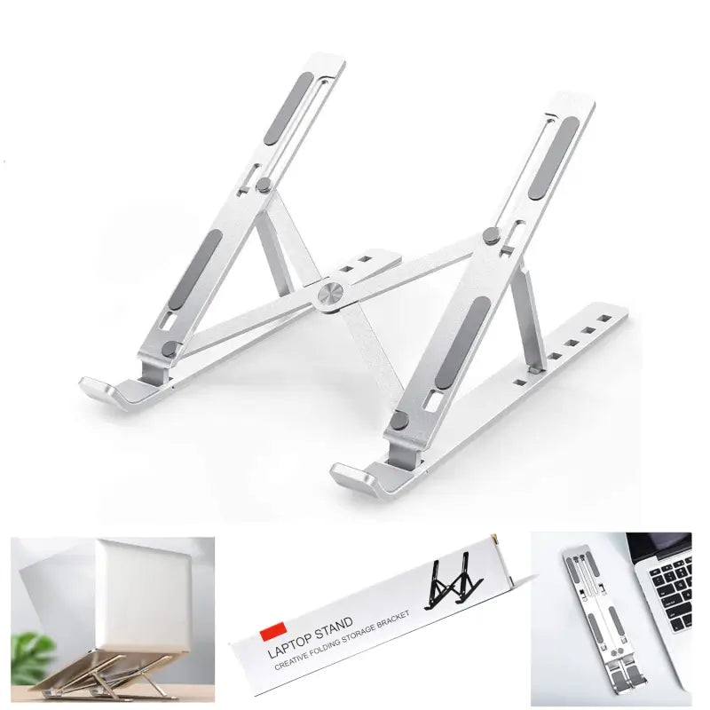 Laptop Stand for Desk | Metal Portable Laptop Stand, with 6 Adjustable Angles | Laptop Riser, Phone, and Tablet Stand | Compatible for All Laptop Secondary image
