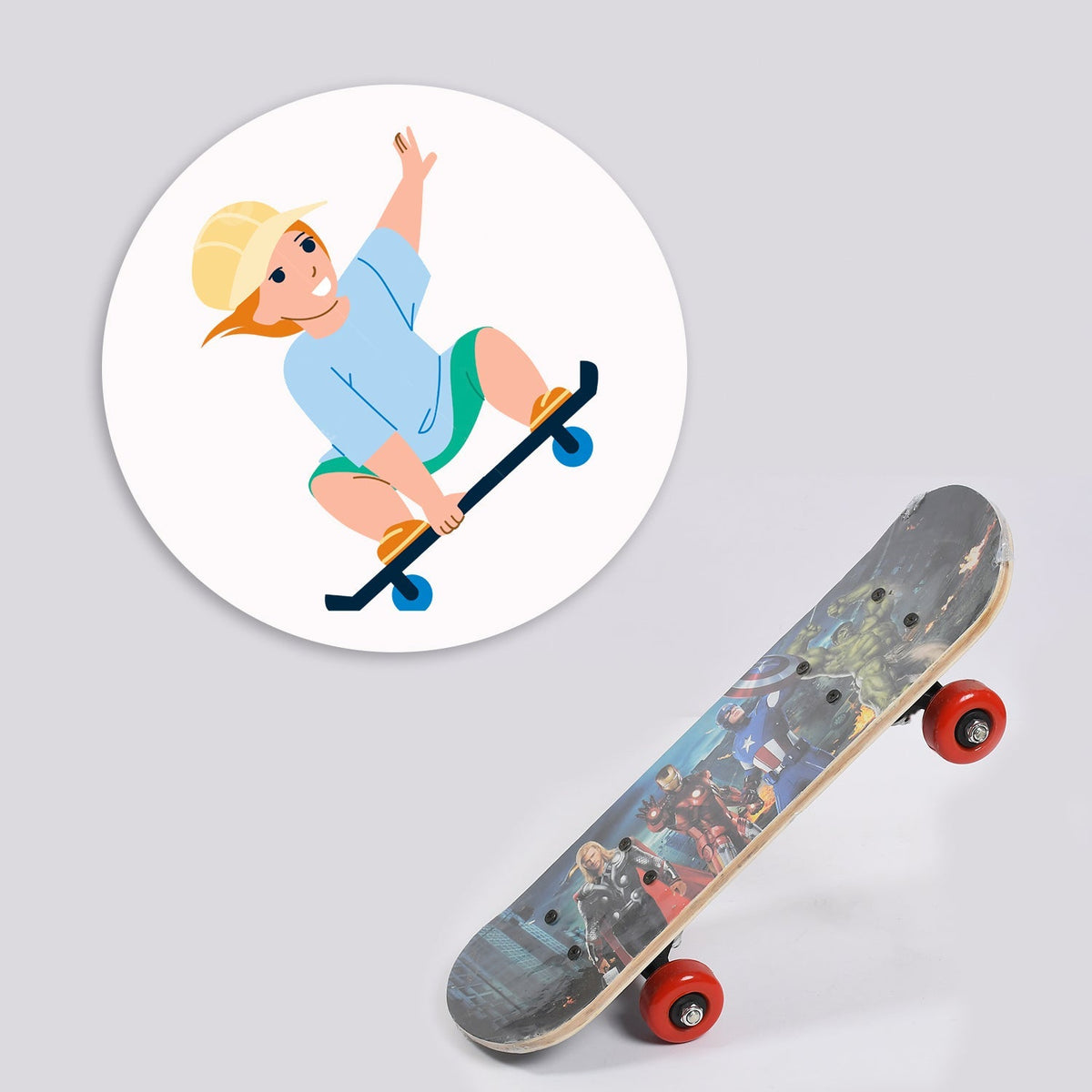 Konex wood skateboard, perfect for beginners, ready for action. Main image