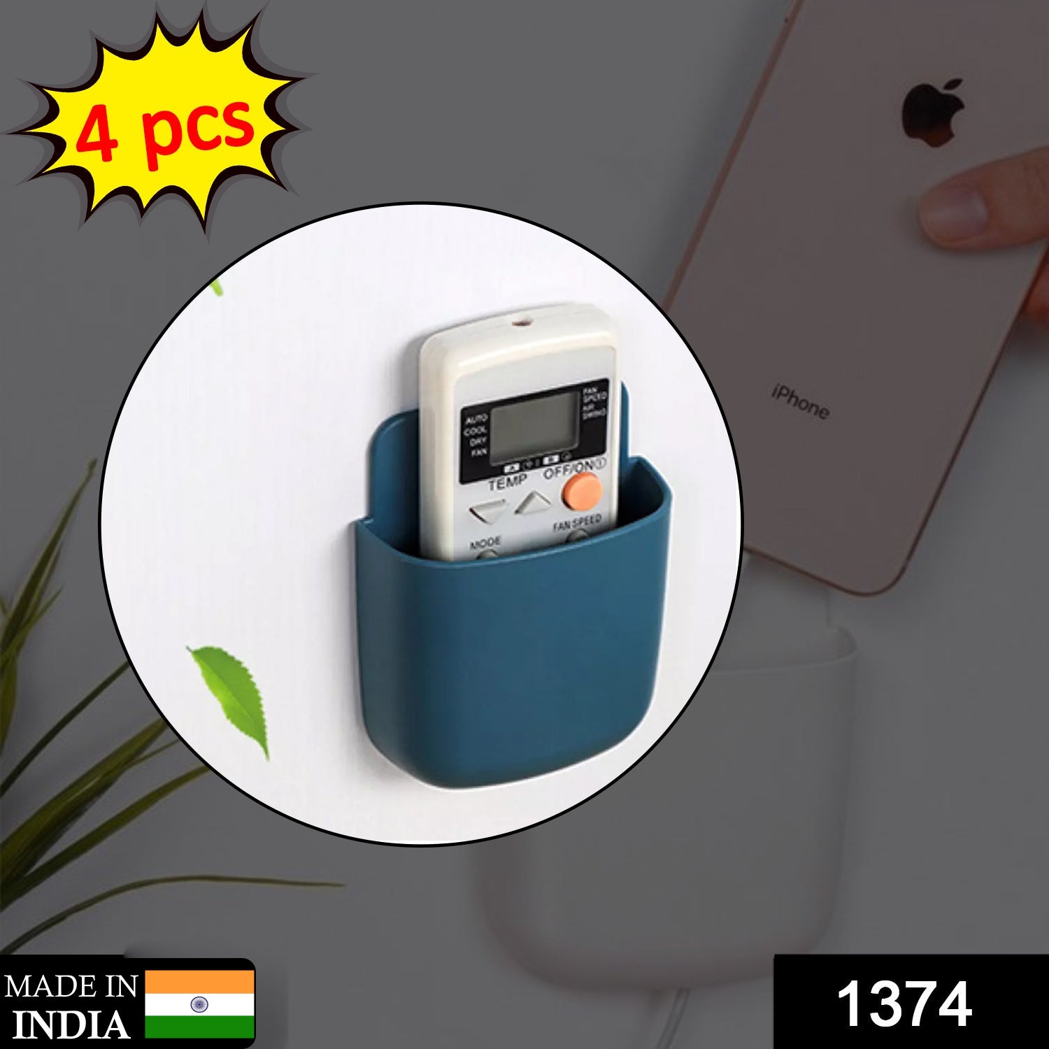 Wall Mounted Phone Holder – Charging Port | 4 Pcs | PHOBIA Secondary image