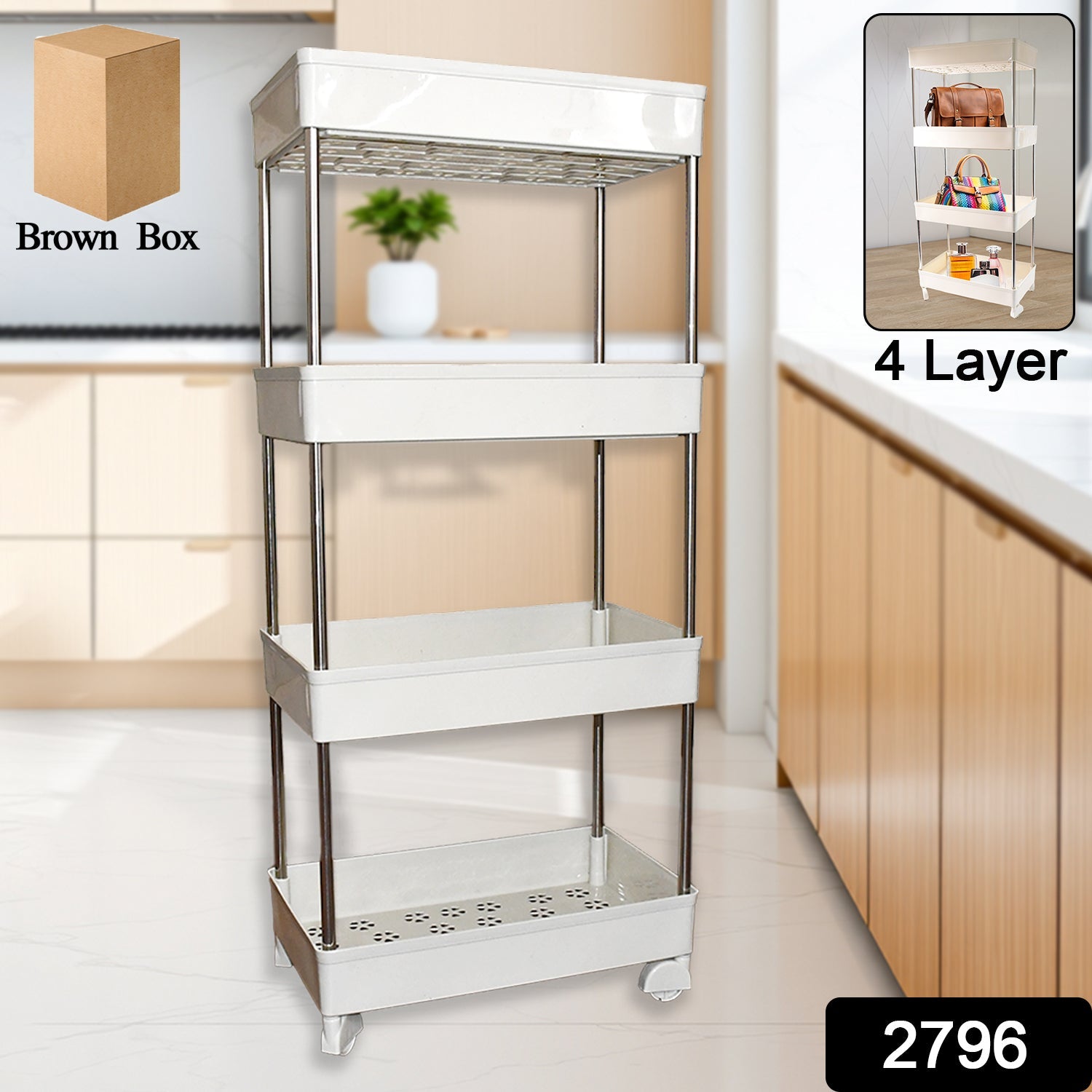 4 Layer Kitchen Rack – Durable Steel & Plastic Storage Secondary image