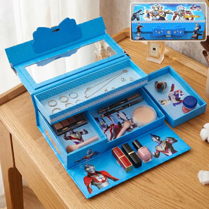 Multipurpose Folding Makeup and Jewelry Storage Box with Mirror (1 Pc) Main image