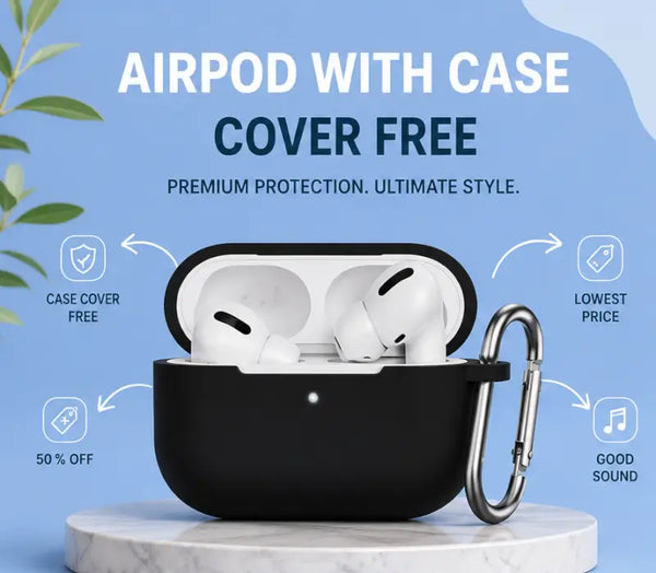 Bluetooth 5.1 TWS Wireless Earbuds with Silicone Protective Case – Touch Control, HD Mic & Charging Case for Android & iOS