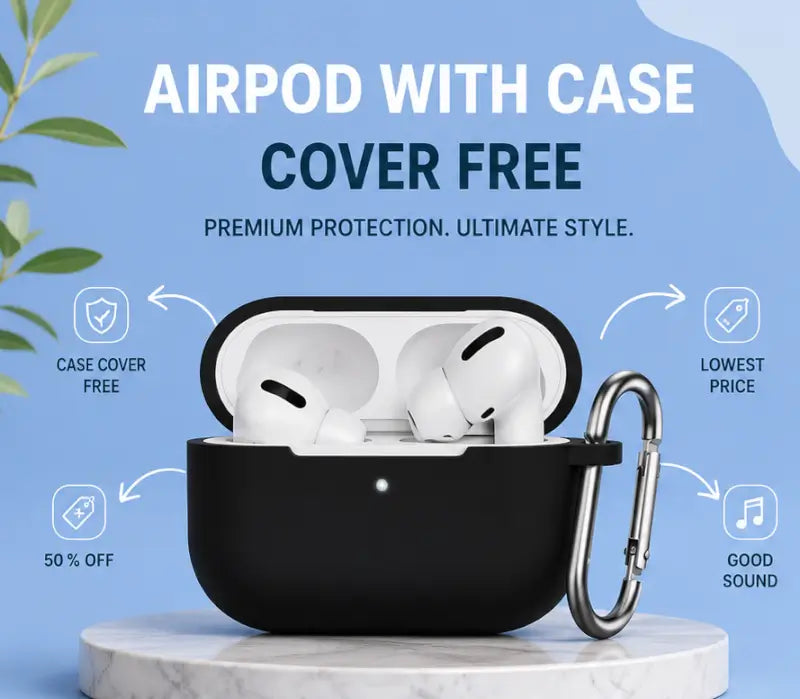 Bluetooth 5.1 TWS Wireless Earbuds with Silicone Protective Case – Touch Control, HD Mic & Charging Case for Android & iOS Main image