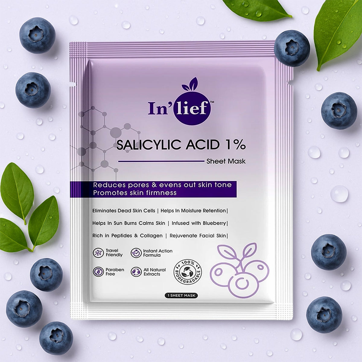 Salicylic Acid 1% Sheet Mask front view showing packaging and branding Main image