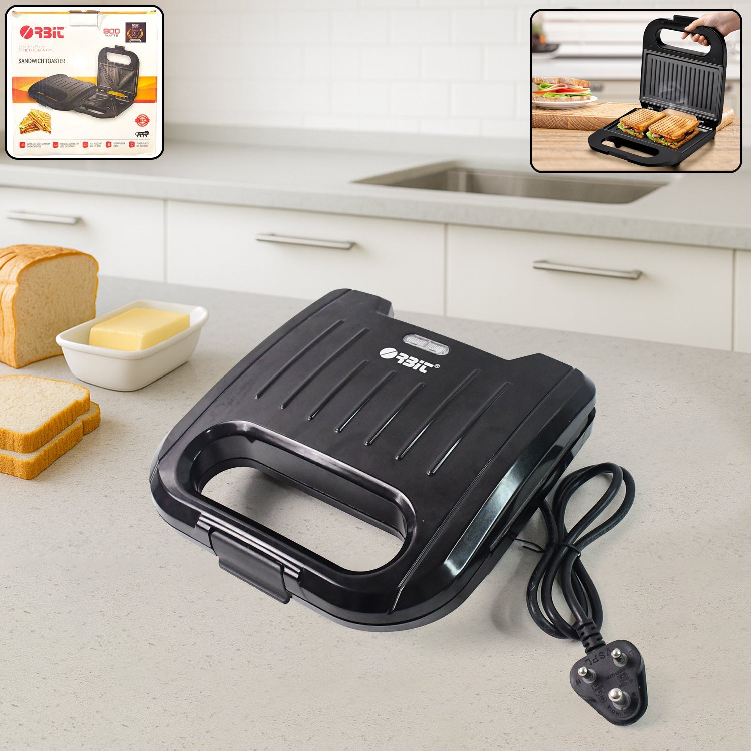 Sandwich Toaster – 800W Fast Toasting with Non-Stick Plates Secondary image