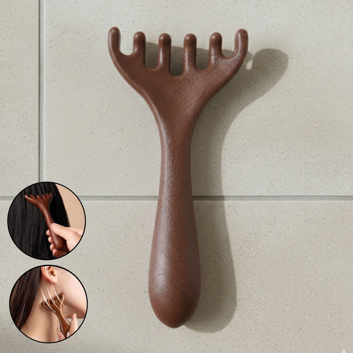 Wooden scalp massager designed for relaxing head and neck massage Main image