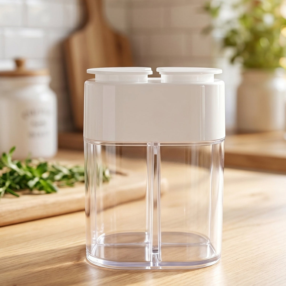 Airtight 4 compartment kitchen storage box with transparent body Main image