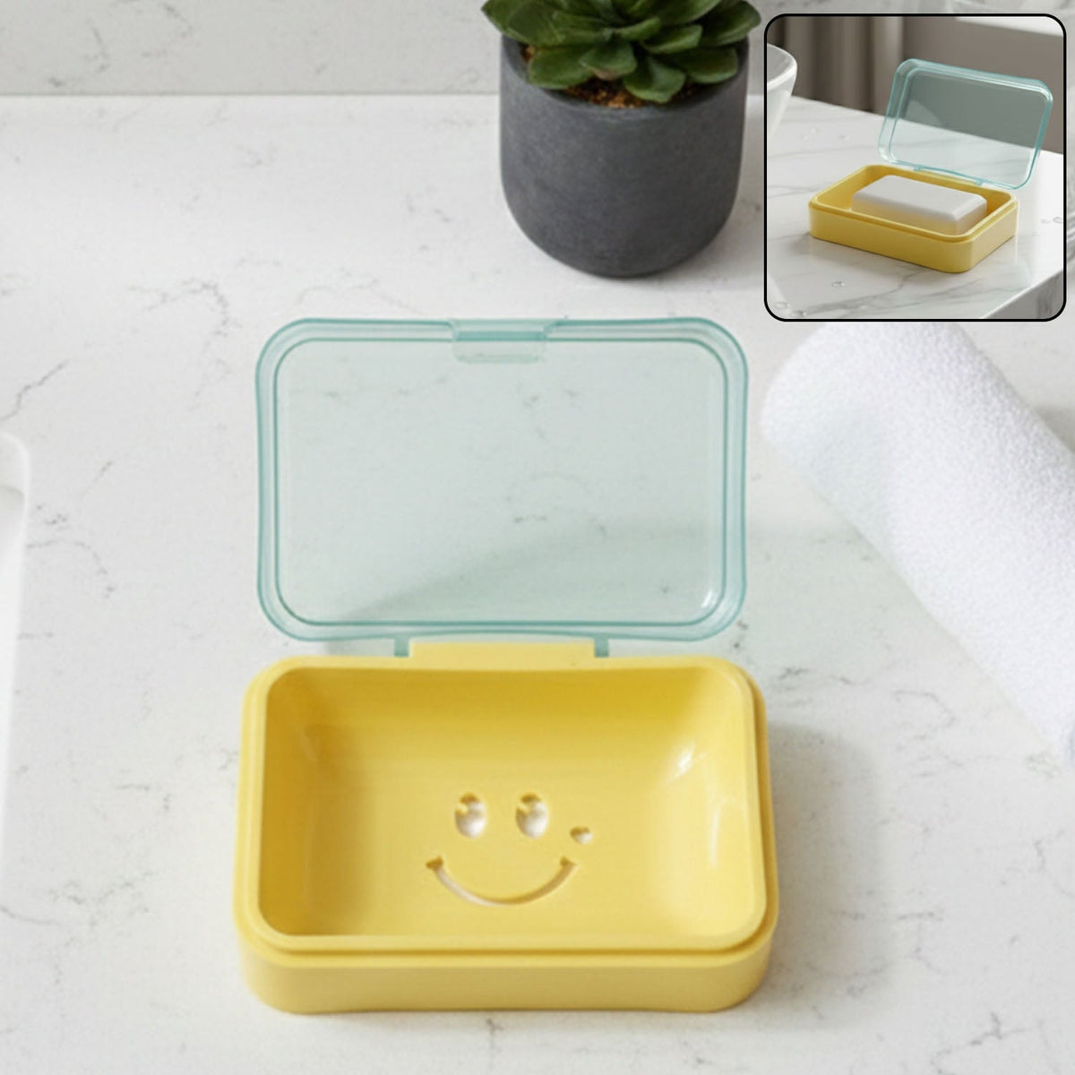 Plastic soap case with drainage holes for bathroom use Main image