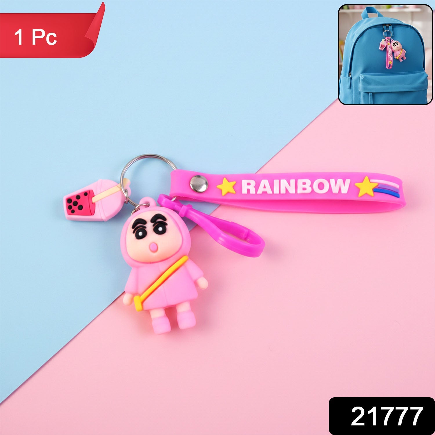 Cartoon Character Keychain – Cute Rainbow Strap Bag Charm Secondary image