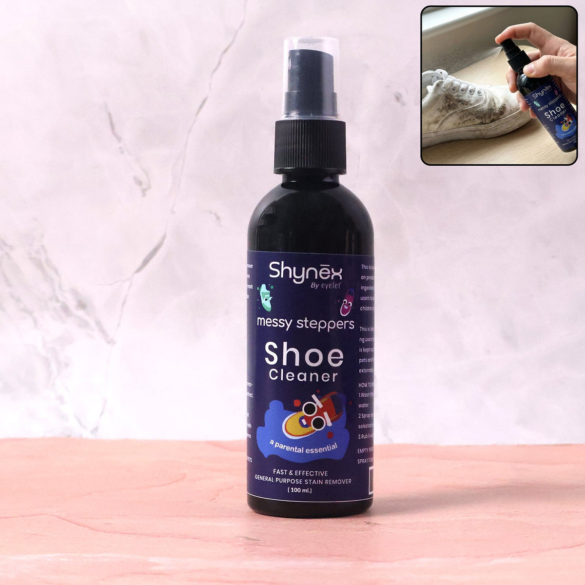 Bottle of Shoe Cleaner Spray 100ml on white background Main image