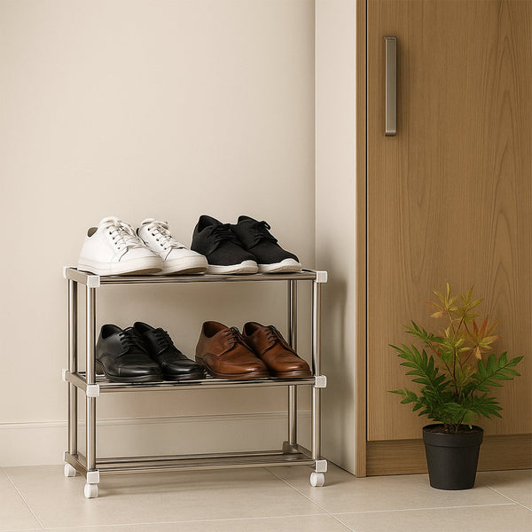 Easy assembly detail of Supermom stainless steel shoe rack