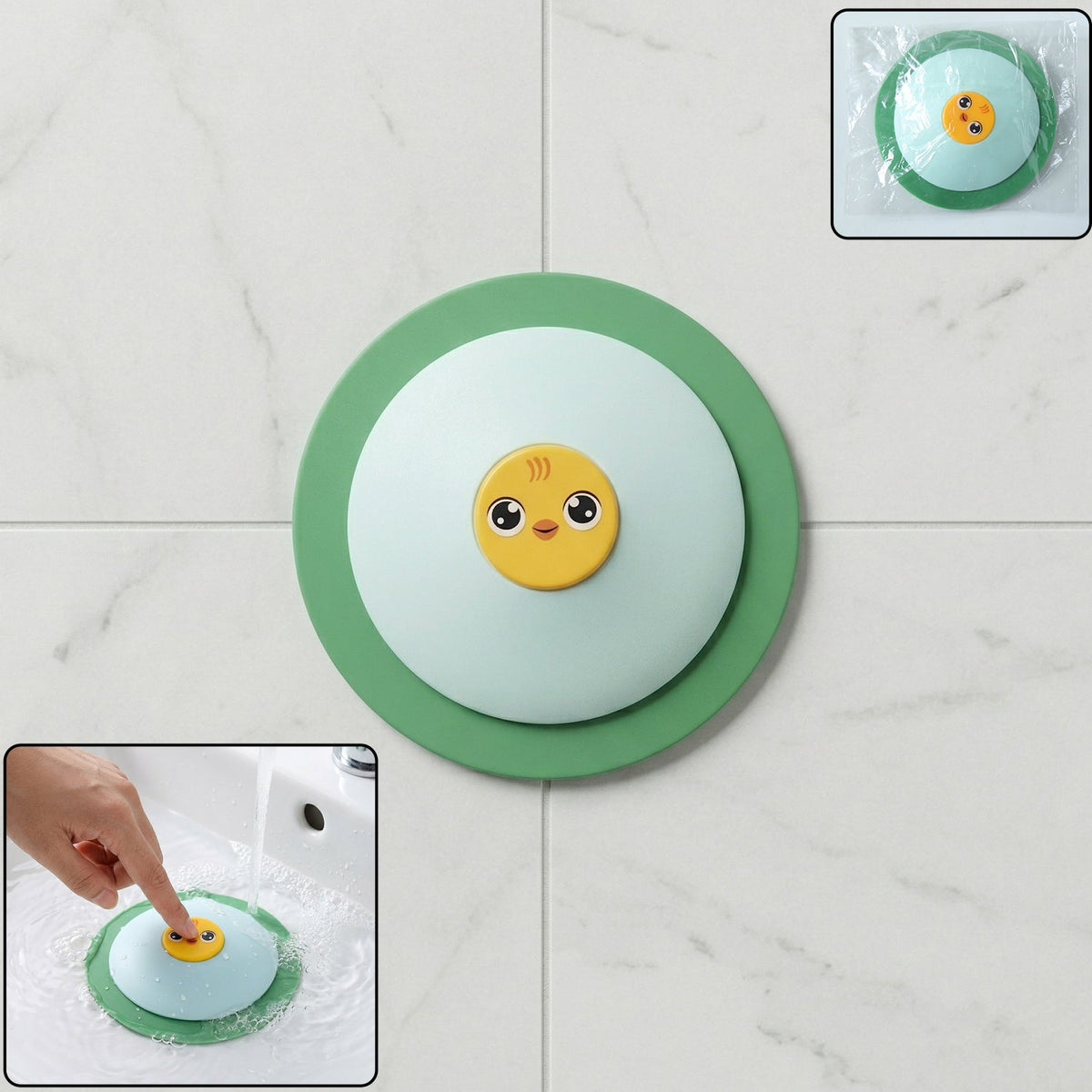 Cute duck silicone sink stopper with suction base Main image