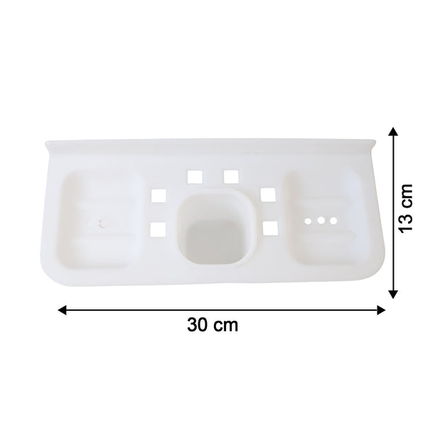 Modern plastic soap dish providing a clean and organized solution for kitchen sinks.