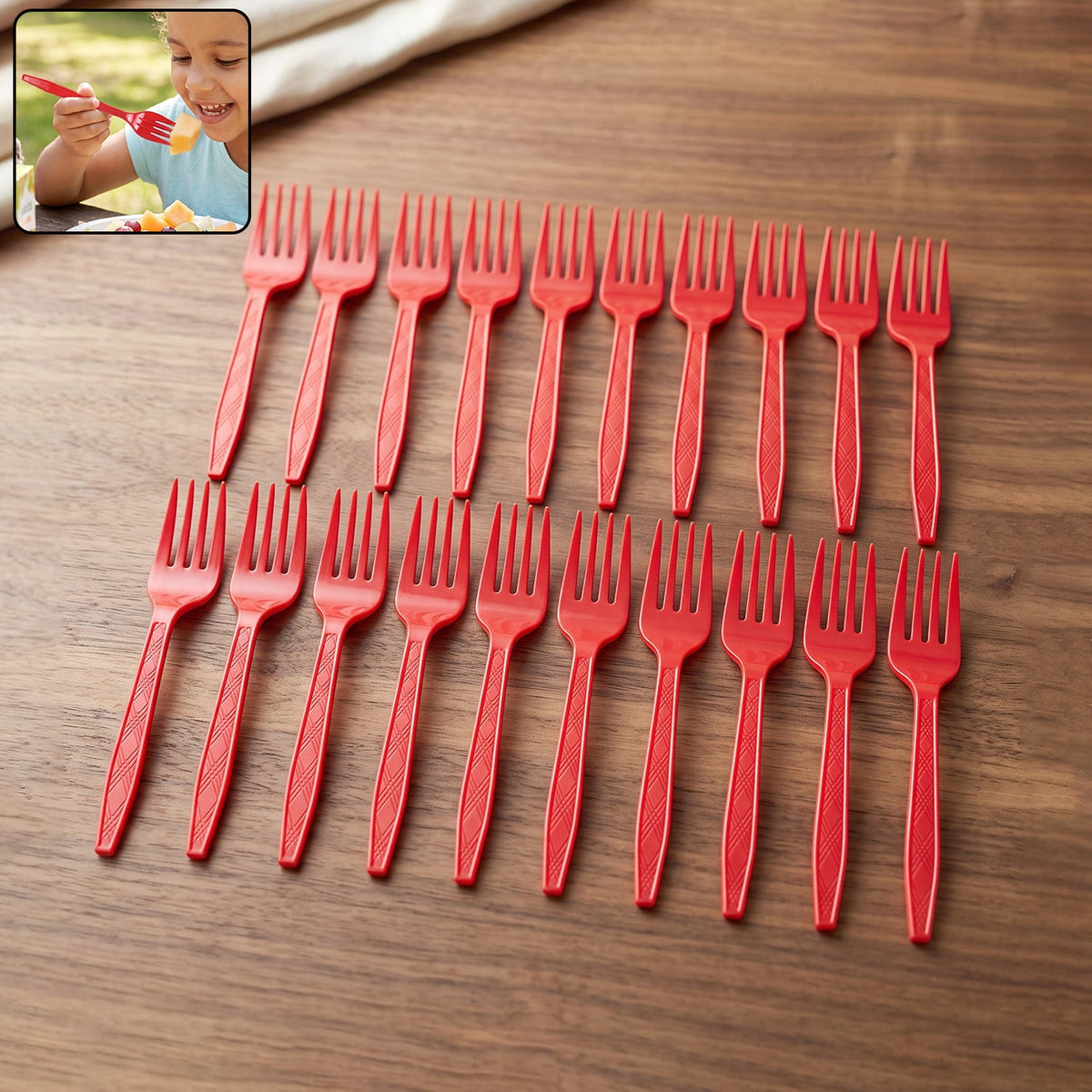 Reusable plastic fork 20 pc set Main image