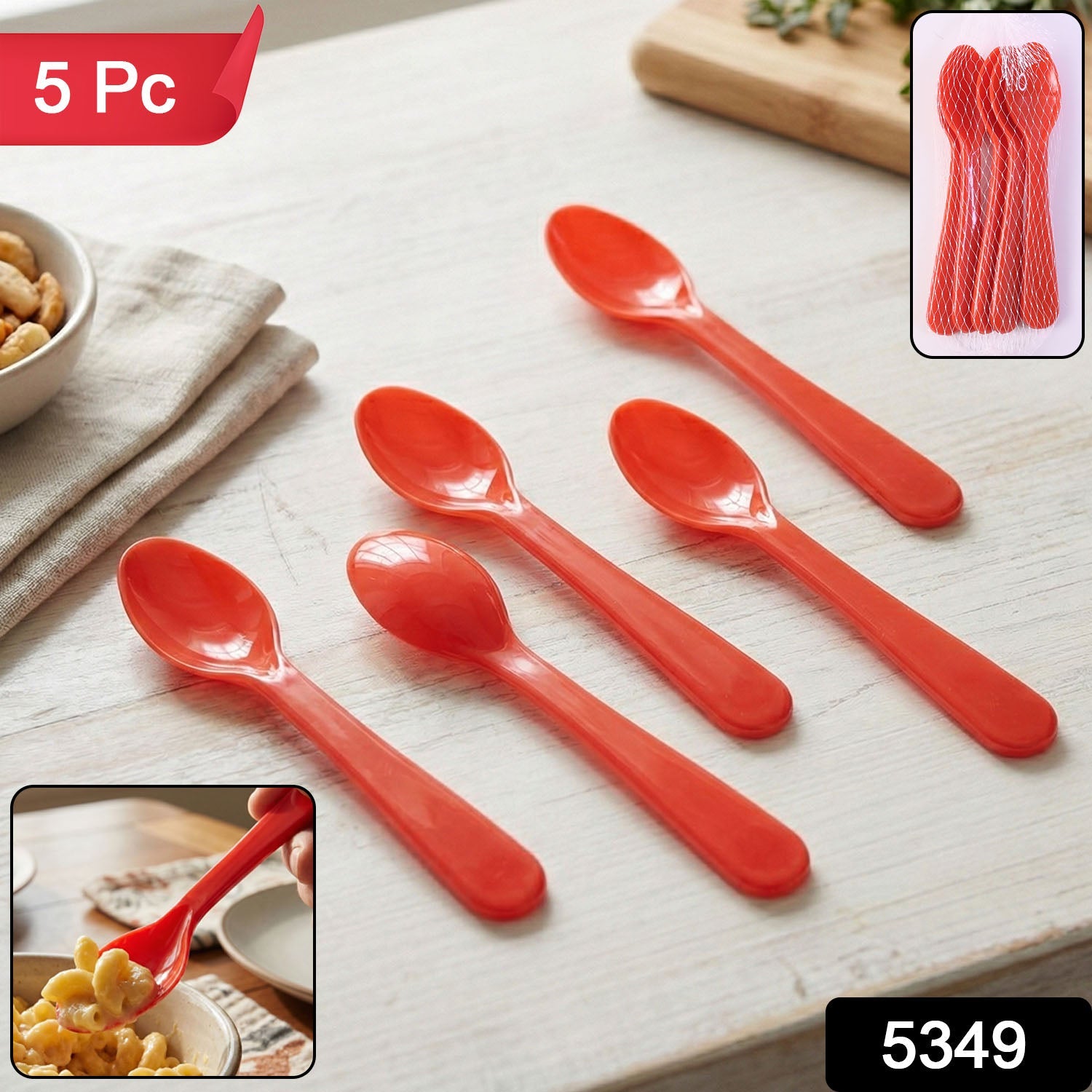 Plastic Spoon Set – 5 Pc Heat-Resistant ABS | Serve Stellar Secondary image