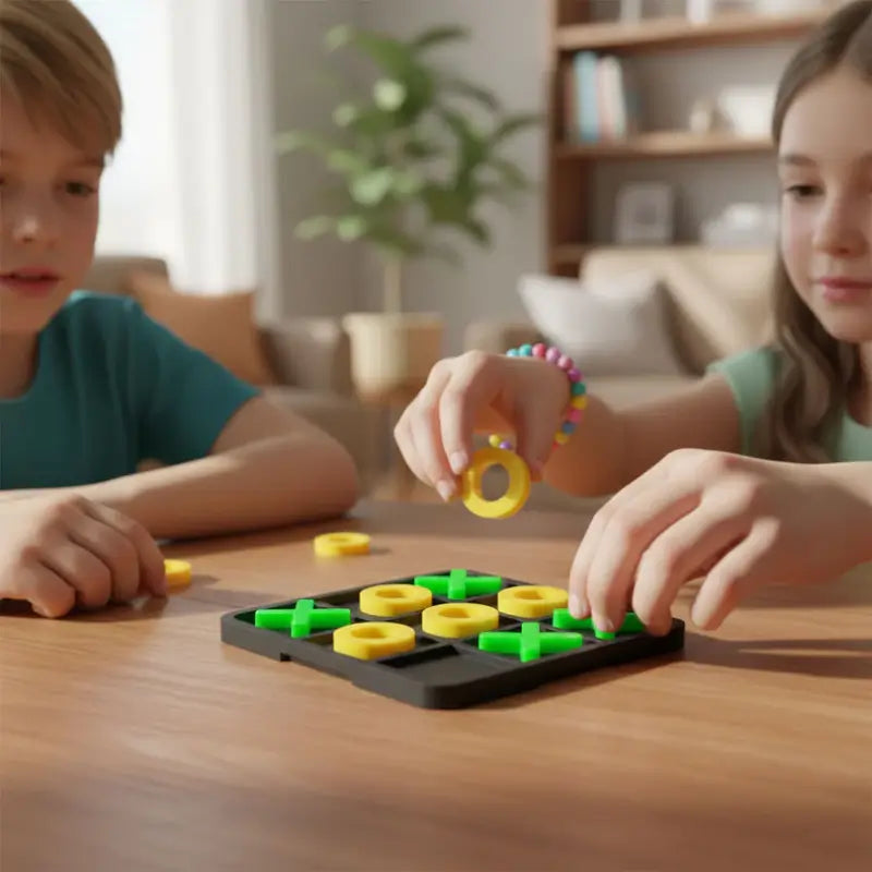 Classic Tic Tac Toe Board Game with Interlocking X & O Pieces Secondary image