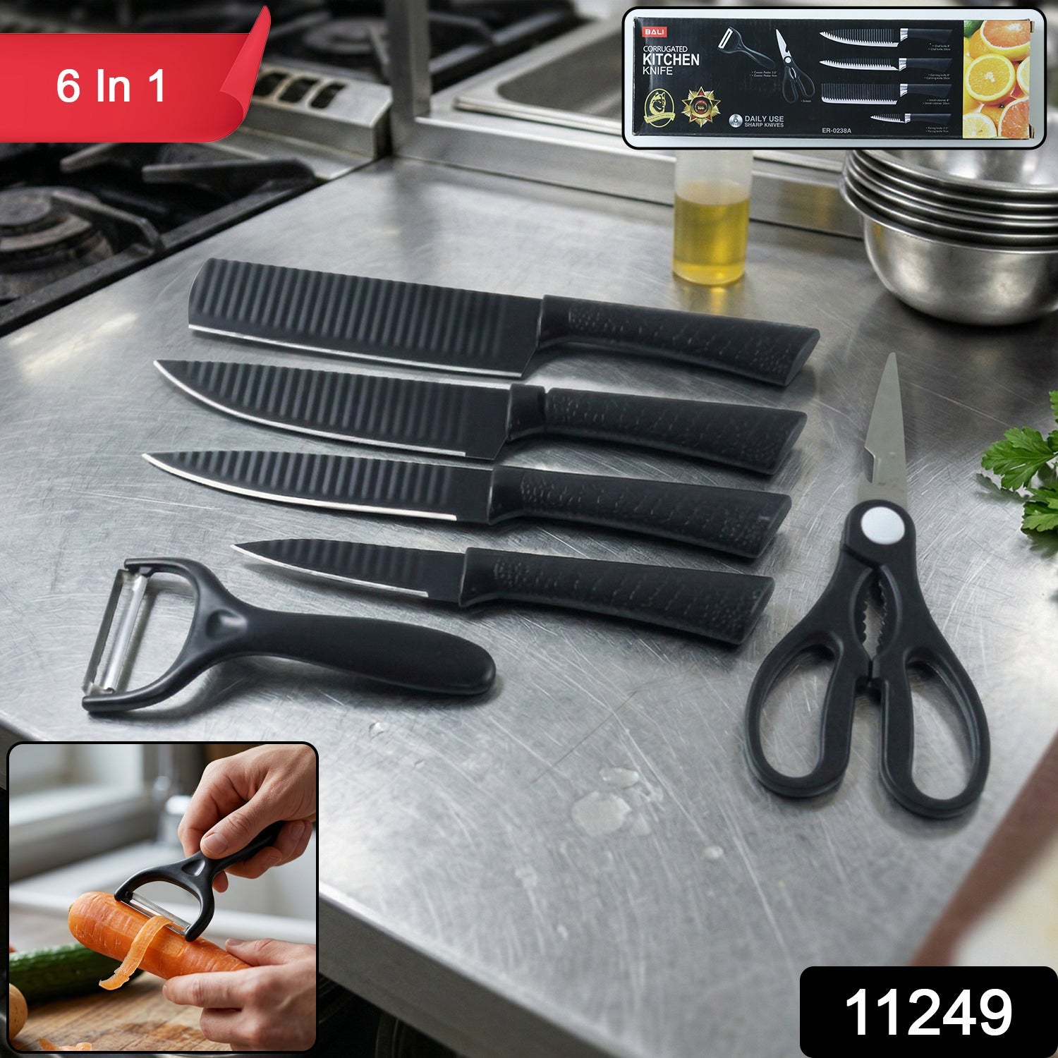 Kitchen Knife Set – Complete 6-in-1 Multipurpose Tool for Home & Kitchen Secondary image