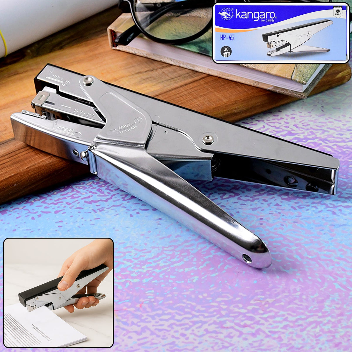 Kangaro plier stapler with a heavy duty metal body for office use Main image