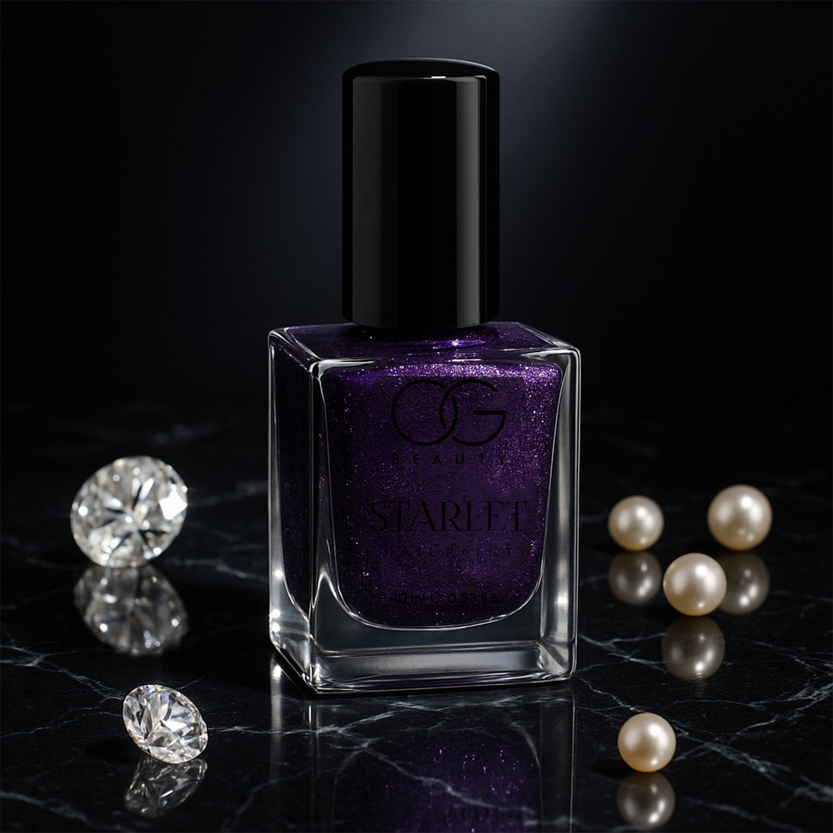 Bottle of Purple Dazzle glitter nail paint with sparkling finish Main image