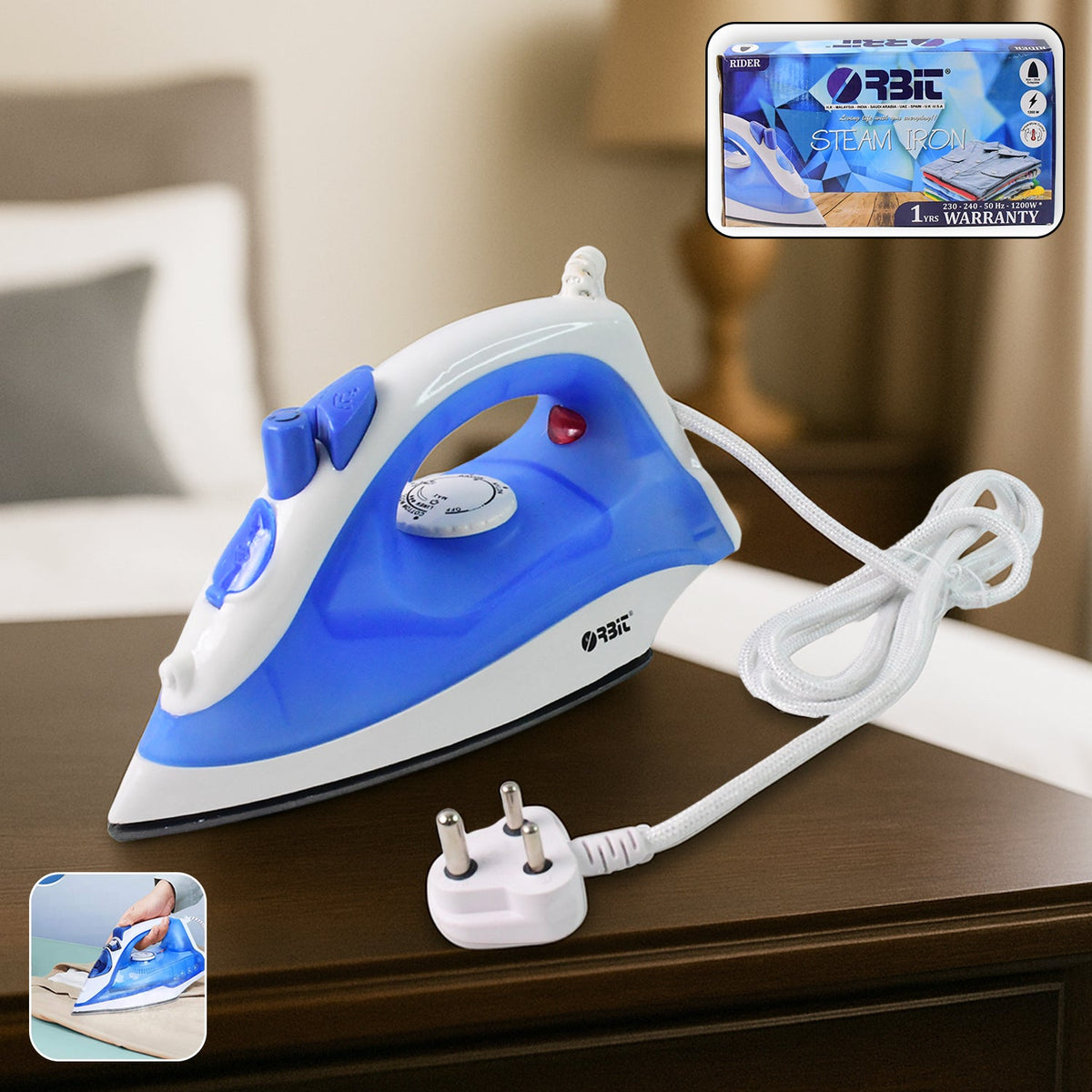 Orbit 1200W high-performance steam iron with ergonomic design Main image