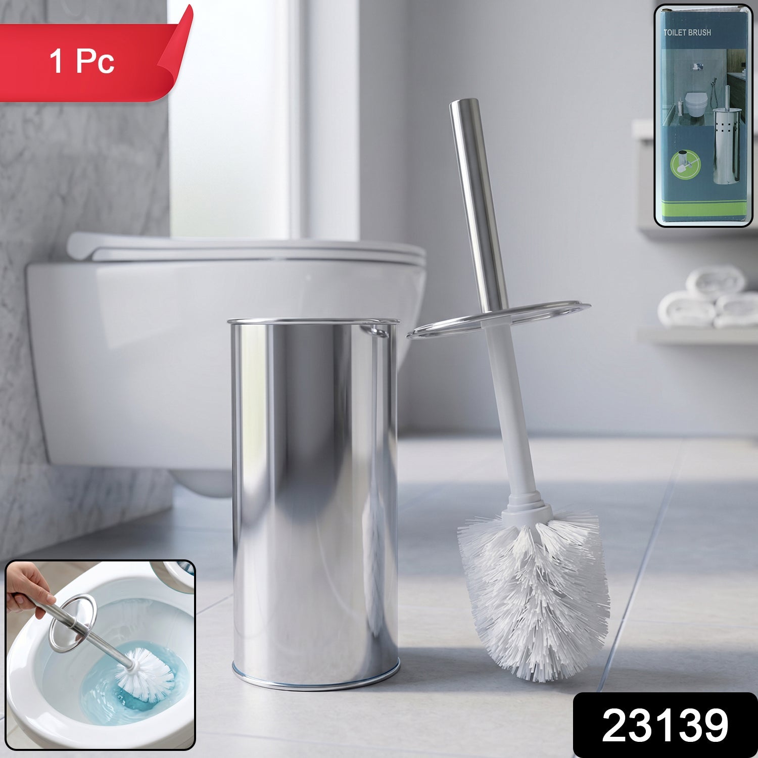 Toilet Cleaning Brush – Durable with Long Handle and Holder Secondary image