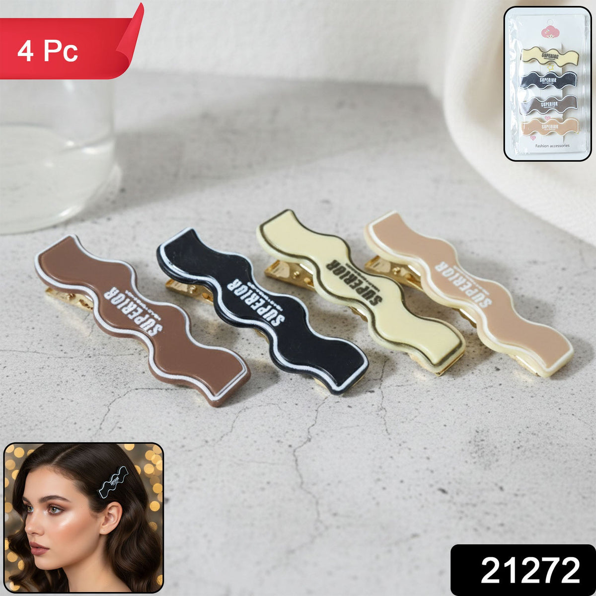 Set of premium fashion hair clips suitable for girls and women Main image