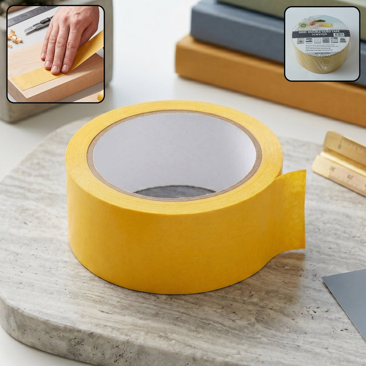 Transparent grid mesh double sided tape for mounting and crafts Main image