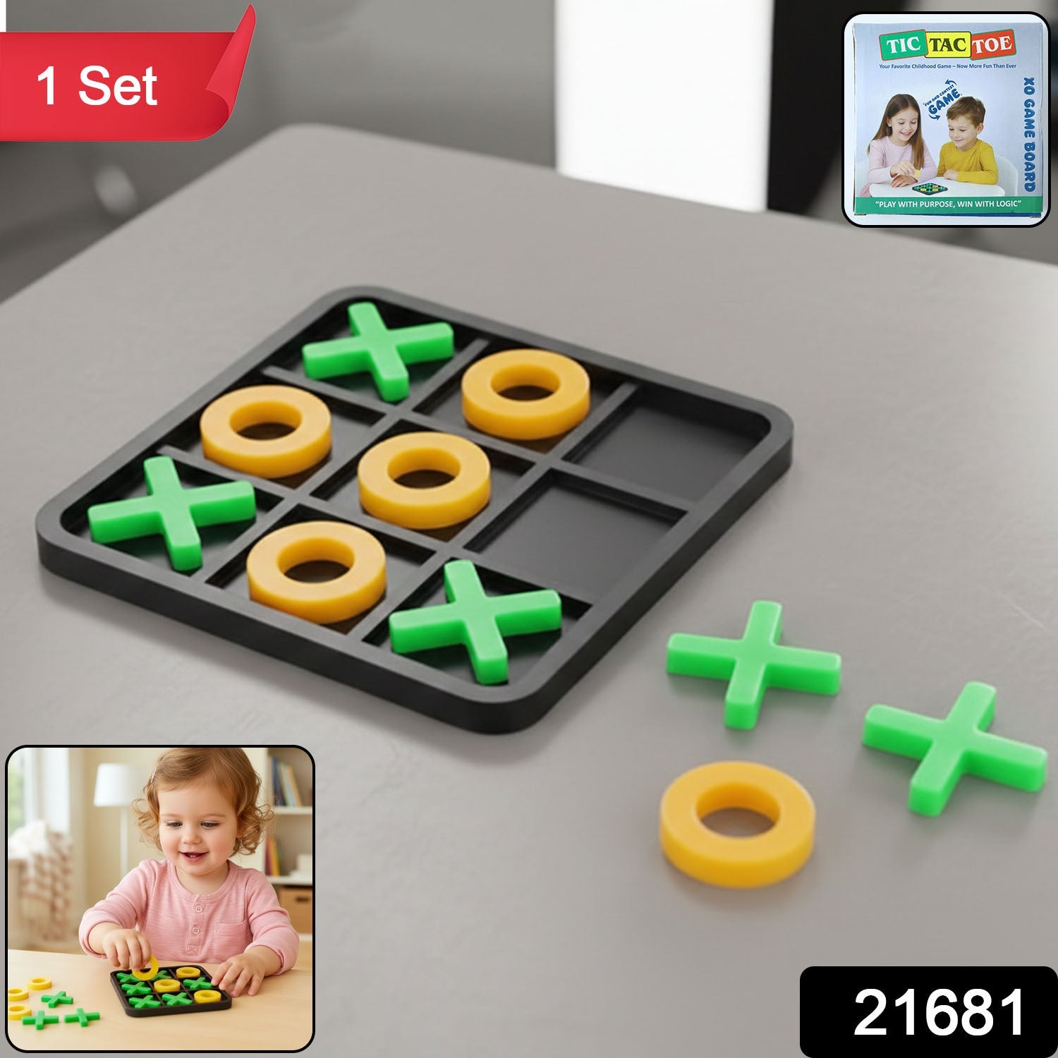 Classic Tic Tac Toe Board Game – Fun & Educational Set for Kids Secondary image