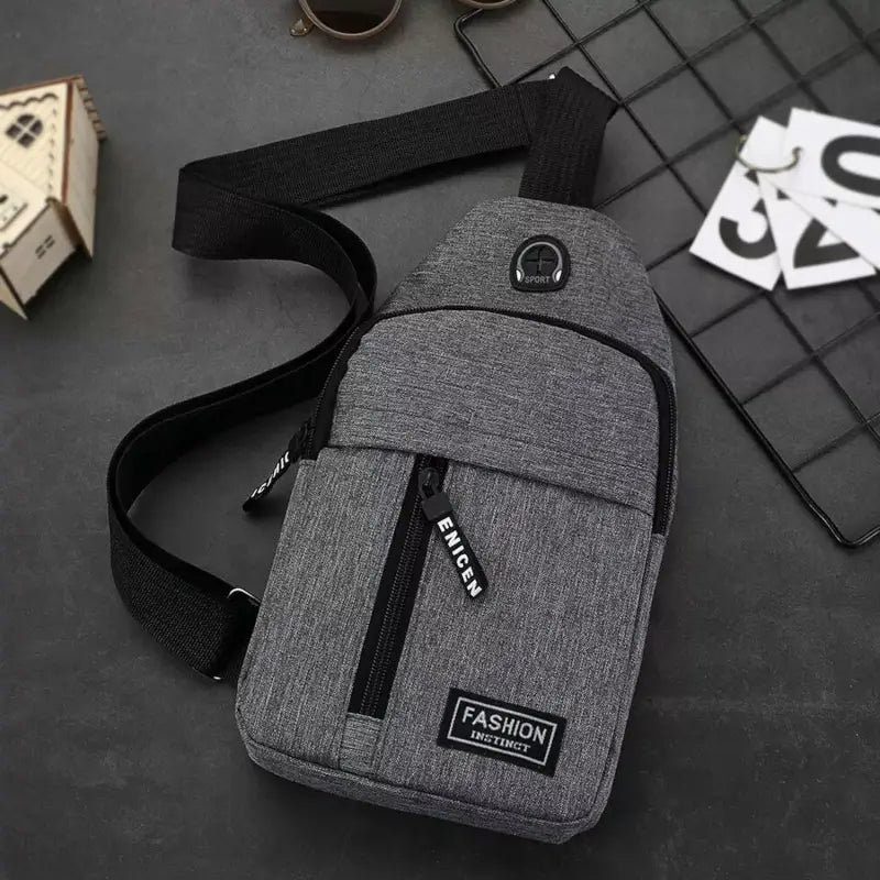 Waterproof Waist Bag, Shoulder Bags USB Charging Earphone Hook Sling Travel Bag (1 Pc)