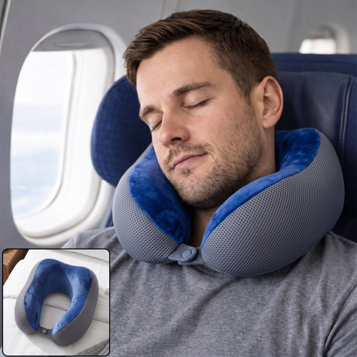 U shaped memory foam neck pillow Main image