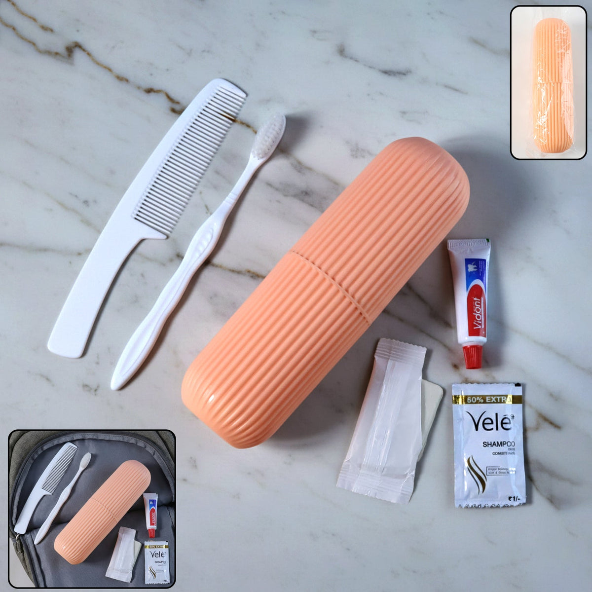 5-in-1 compact travel grooming kit with protective case Main image