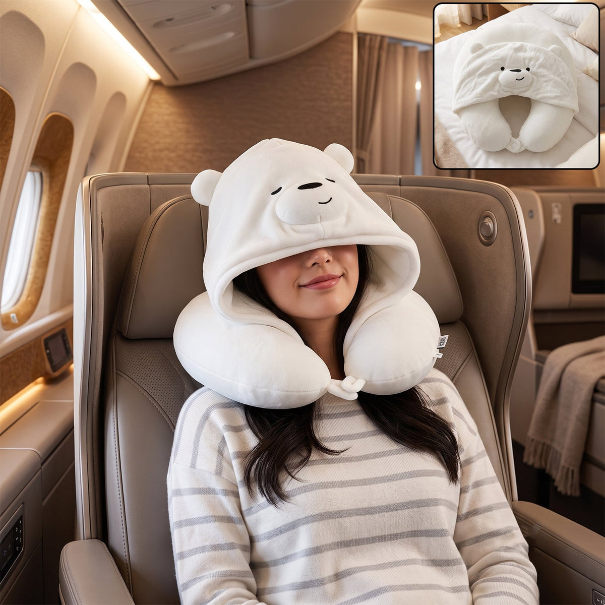 U shaped hooded neck pillow Main image