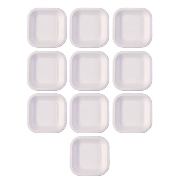 Empty square disposable food tray suitable for versatile food presentation.