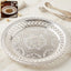 Decorative silver serving tray round floral