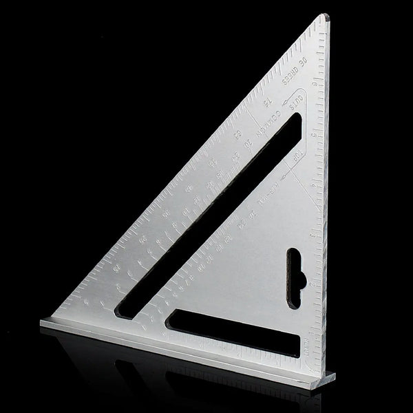 The BoltForce Rafter Square demonstrating roof pitch measurement capabilities.