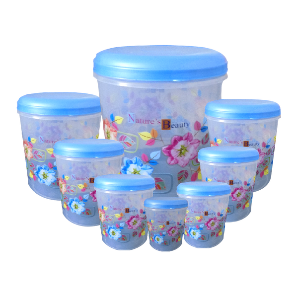 Stackable transparent air tight containers showcasing their secure seals.