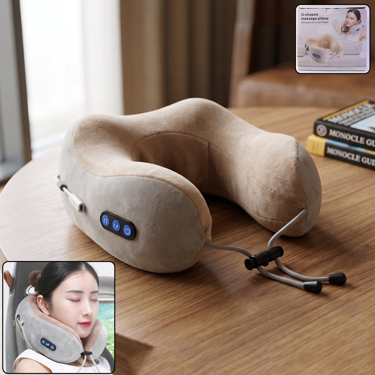 U shaped electric neck massage pillow for soothing neck relaxation Main image