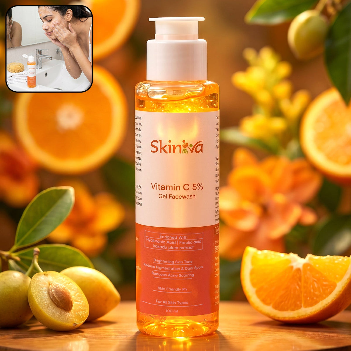 Vitamin C gel face wash for brightening & deep cleansing 100ml Main image