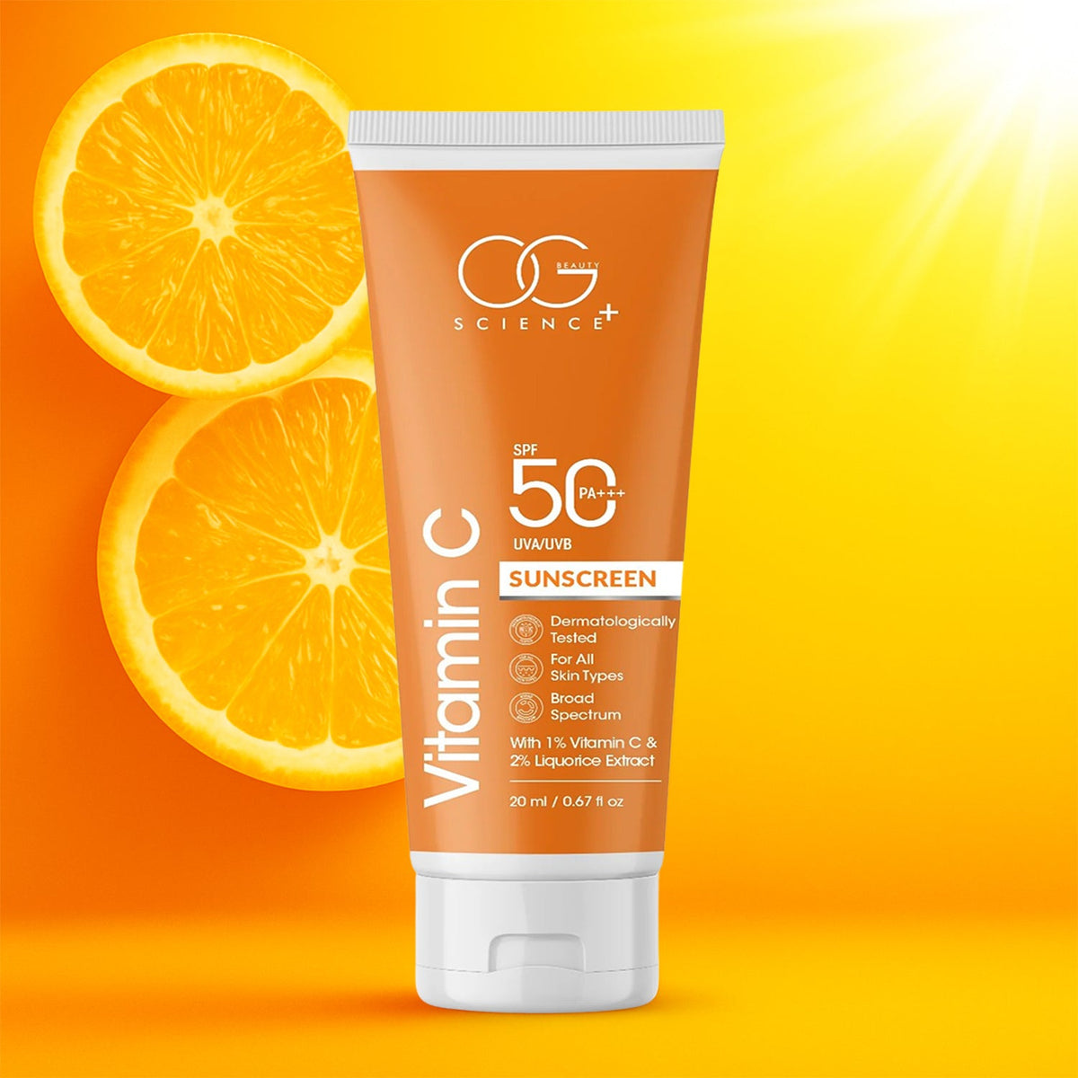 Vitamin C Sunscreen SPF 50 PA+++ tube– protective skin brightening cream Main image