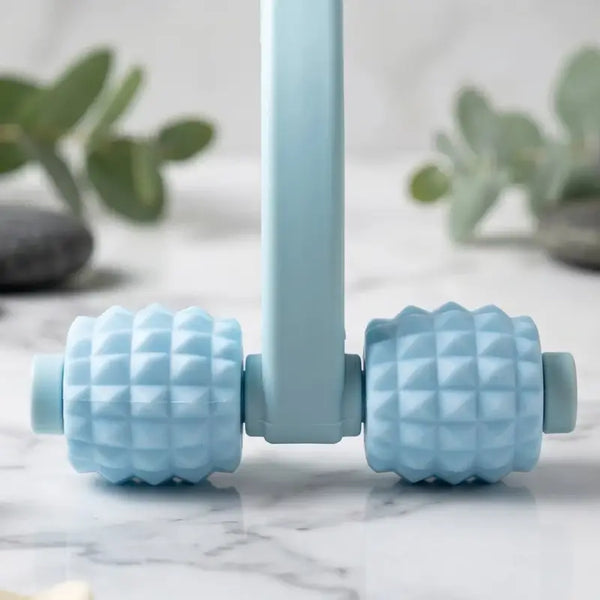 4-Wheel Manual Body Massager Roller – Handheld Deep Tissue Muscle Massage Tool for Neck, Back, Legs & Arms