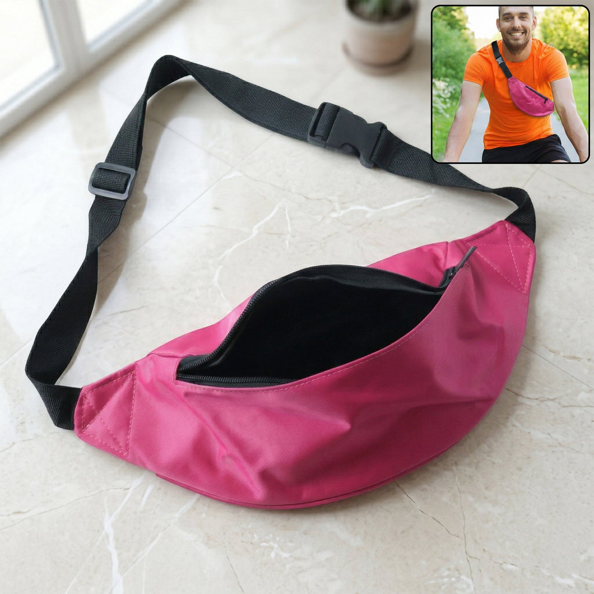 Adjustable travel waist bag with zipper pocket for secure storage Main image