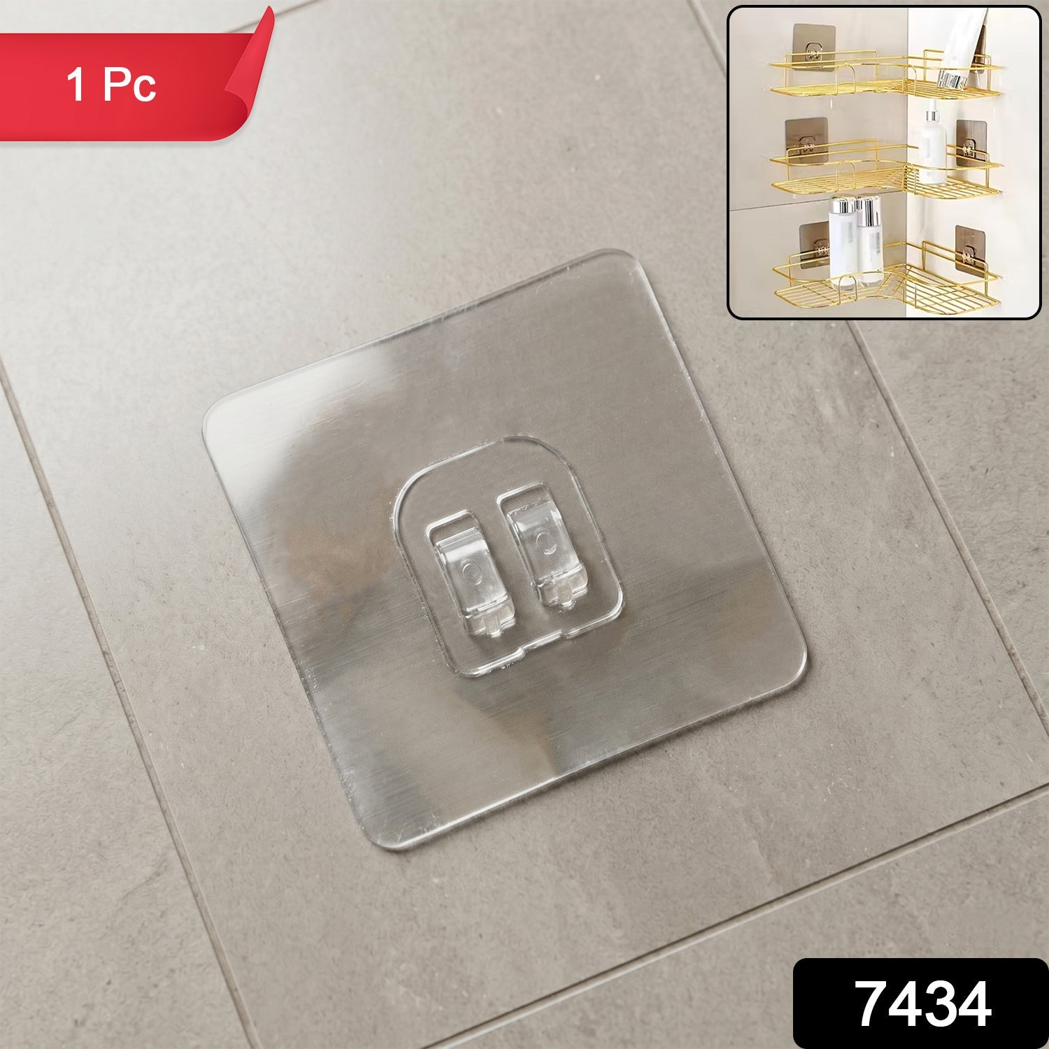 Adhesive Wall Hook – Transparent, Heavy Duty | GlimmerHome Secondary image
