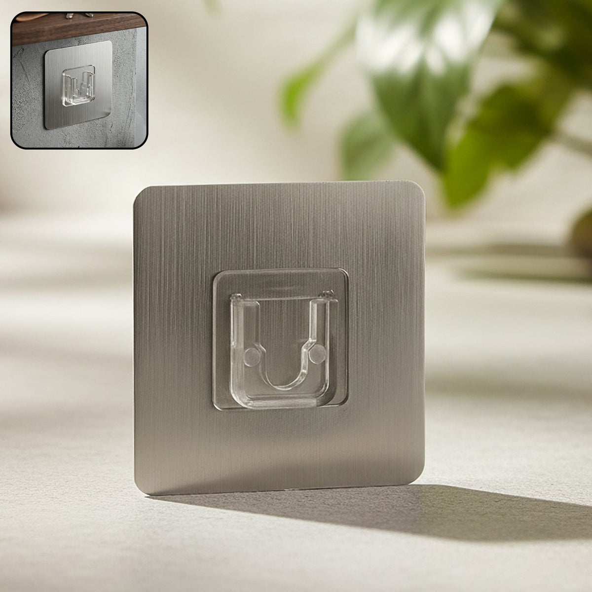 Self adhesive wall hook holder mounted on wall for organization Main image