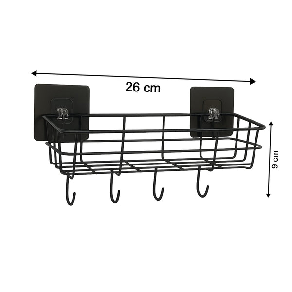 Kitchen organizer showing design details of self-adhesive wall basket