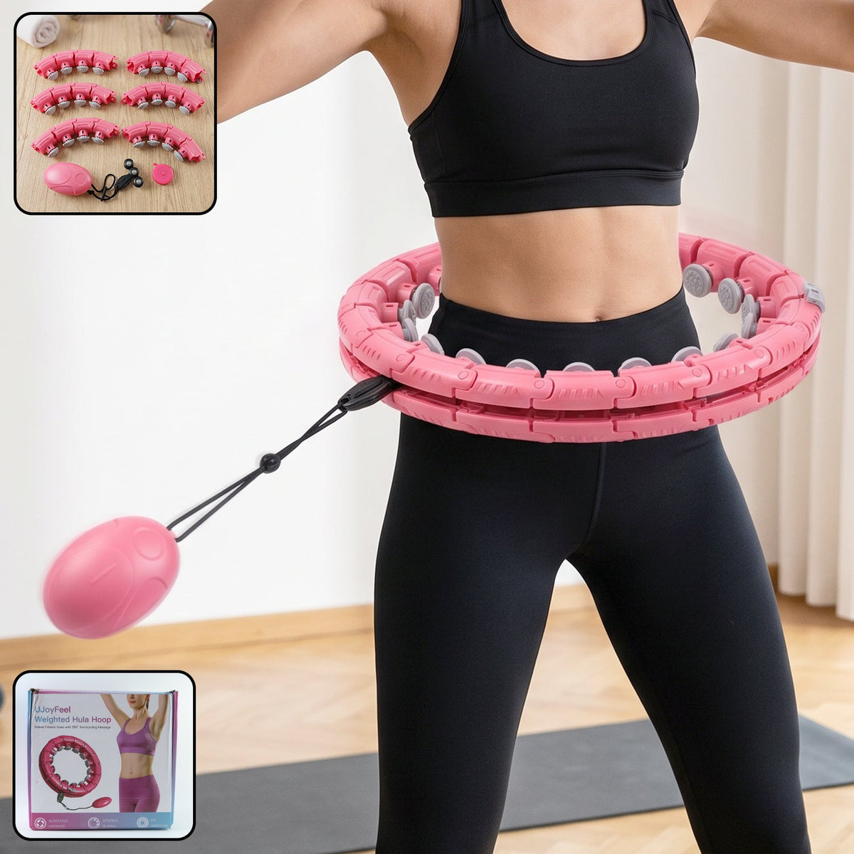 Adjustable smart weighted hula hoop with massage ball for waist slimming (1 pc) Main image