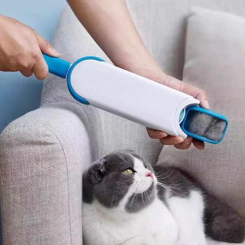 Waggy Tales Pet Hair Remover with its self-cleaning base, ready to use on upholstery. Main image